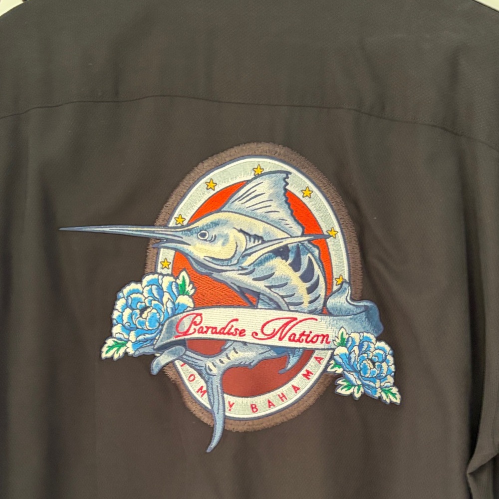 Tommy Bahama Black Bomber Jacket with Marlin Design